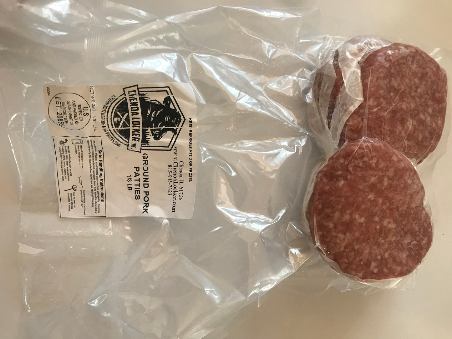 Ground pork patties